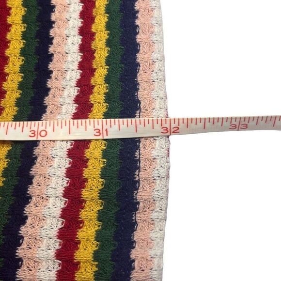 Nix & Nox Colorful Rainbow Striped Crochet Open Cardigan Duster Oversized Large - Picture 7 of 7